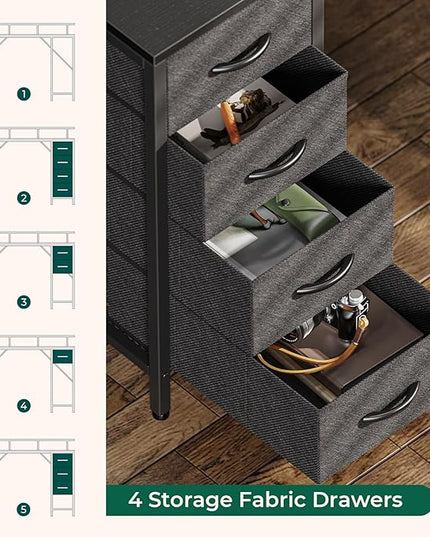47 inch Computer Desk with 4 Drawers, Gaming Desk with LED Lights & Power Outlets, Home Office Desk with Large Storage Space for Bedroom, Work from Home, Black - LeafyLoom