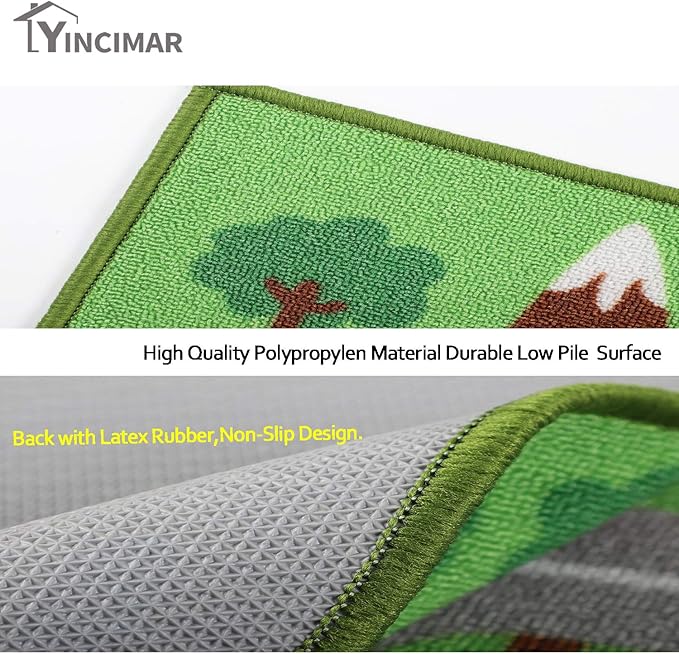 Kids Carpet Playmat Rug,6.6x5.0 ft Extra Large City Life Carpet Learning Exercise Mat Educational Car Rug Play Game Rug for Baby Toddler Boy Bedroom Playroom - LeafyLoom
