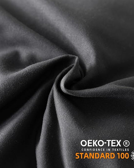 JANZAA Black Comforter Set Twin Comforter Set Ruffled Comforter Set Soft Twin Size Bed Set Vintage Farmhouse Bed Comforter Set Shabby Fluffy Bedding (1 Solid Color Comforter and 1 Pillowcase) - LeafyLoom