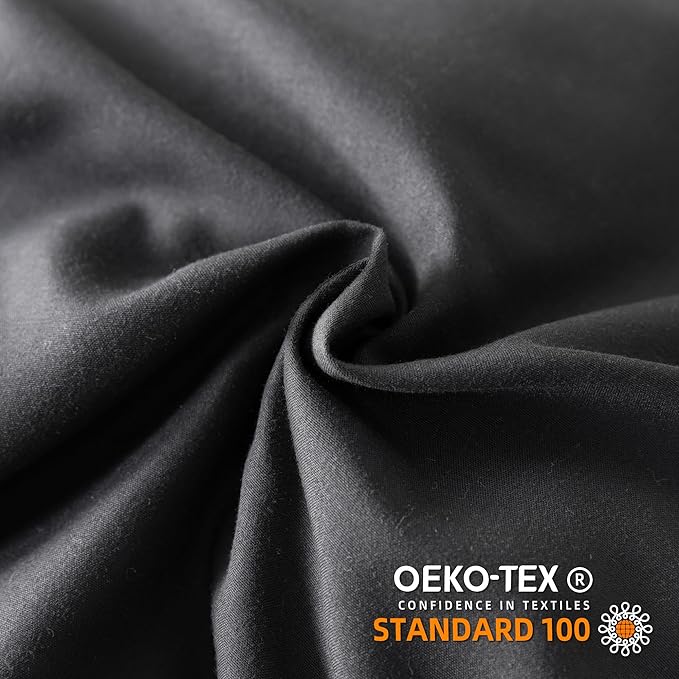 JANZAA Full Size Comforter Ruffled Comforter Set Black Comforter Set Soft Vintage Farmhouse Bed Comforter Set 3PCS Shabby Fluffy Bedding ?1 Solid Color Comforter and 2 Pillowcases? - LeafyLoom