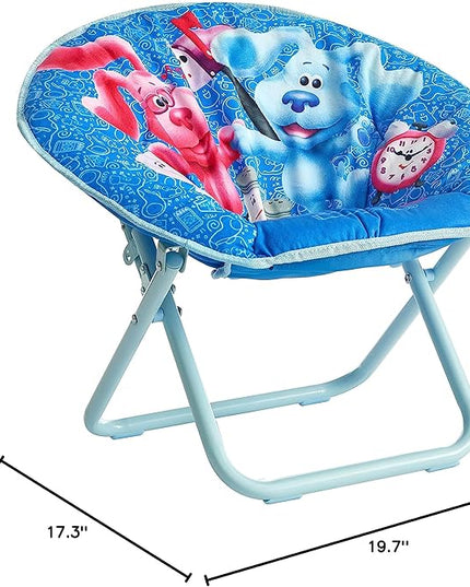 Nickelodeon Blues Clues Toddler 19” Folding Saucer Chair with Cushion, Ages 3+, Polyester - LeafyLoom