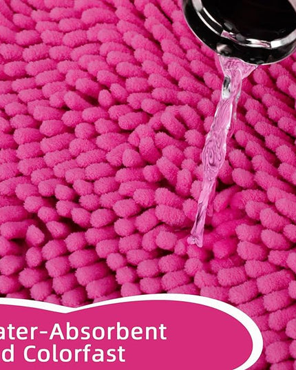 Locker Rug school girl rugs Carpet Chenille 100% Microfiber Locker Carpet with Non Skid Backing Locker Decorations (Rose Red, 11.5X17.5) - LeafyLoom