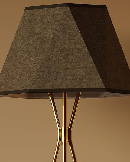Inlight 65" Modern 1-Light Black and Gold Tripod Floor Lamp with Geometric Design Shade and Black Metal Legs, Bulb Not Included, IN-0808-1-BK - LeafyLoom
