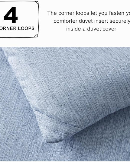 CozyLux King Size Comforter Set - 3 Pieces Blue Soft Luxury Cationic Dyeing Bedding Comforter for All Season, Breathable Lightweight Fluffy Bed Set with 1 Comforter and 2 Pillow Shams - LeafyLoom