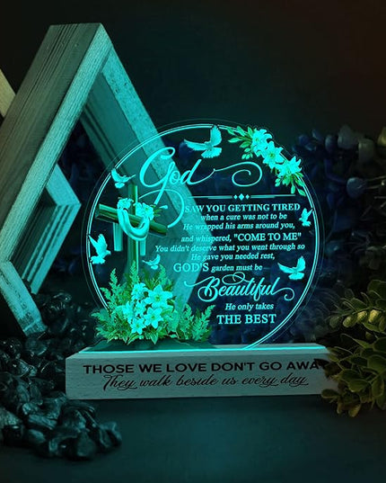 In Memory of Loved One Gifts for Mom, Mother, Father, Dad, Husband, Son, Loved One | Memorial Gifts for Loss | Sympathy Gifts for Loss of | Bereavement Gift Idea | Memory Night Light - LeafyLoom