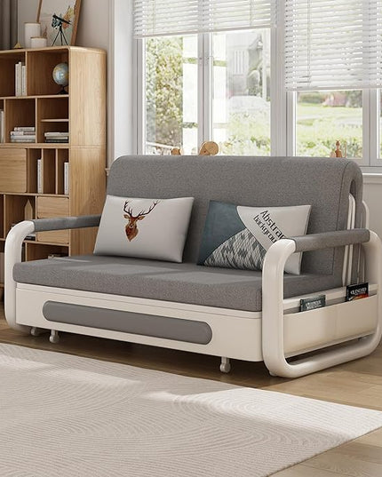 Pull Out Sofa Bed, Modern Tufted Convertible Sleeper Sofa, with Storage, Couch Bed for Living Room (34.25" D x 59.05" W x 37.4" H)… - LeafyLoom