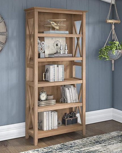 Bush Furniture Salinas Hutch, Desk Attachment with Shelf Storage for Home Office, 60W, Ash Brown - LeafyLoom