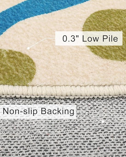 Large Area Rug for Living Room, 8'x10' Rainbow Kids Rug for Classroom, Colorful Art Washable Rug for Bedroom, Non-Slip Ink Splotch Nursery Rug Soft Modern Living Room Carpet for Dorm School - LeafyLoom