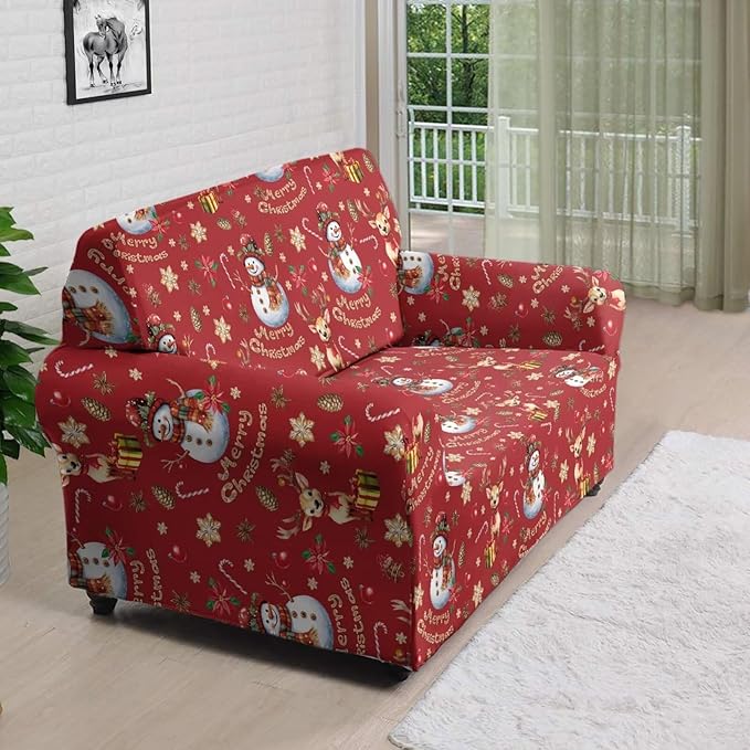 FKELYI Christmas Ornaments Sofa Slipcover Stretch Sofa Couch Cover for Indoor Non-Slip Furniture Protector Washable Sofa Slipcovers M FKELYI