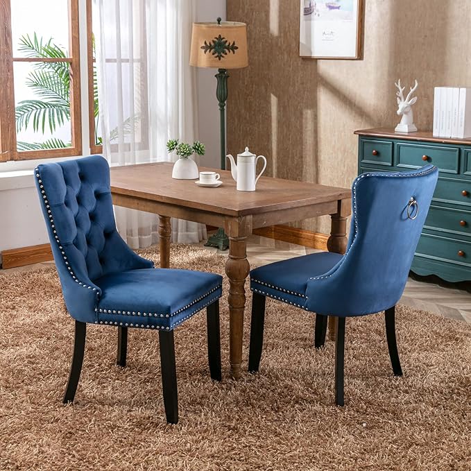 NicBex Haerin-SD-00098-LWJ Dining Chairs, 25.5"x19.7"x37.4", Blue - LeafyLoom