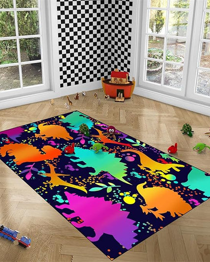 Cute Dinosaur Rug Dinosaur Area Rugs Cartoon Animal Patterns Carpets Dinosaur Bedroom Decor for Boys Kids Area Rug Dinosaur Rugs for Boys Bedroom Dinosaur Play Rug for Boys Bedroom,3'×4' - LeafyLoom