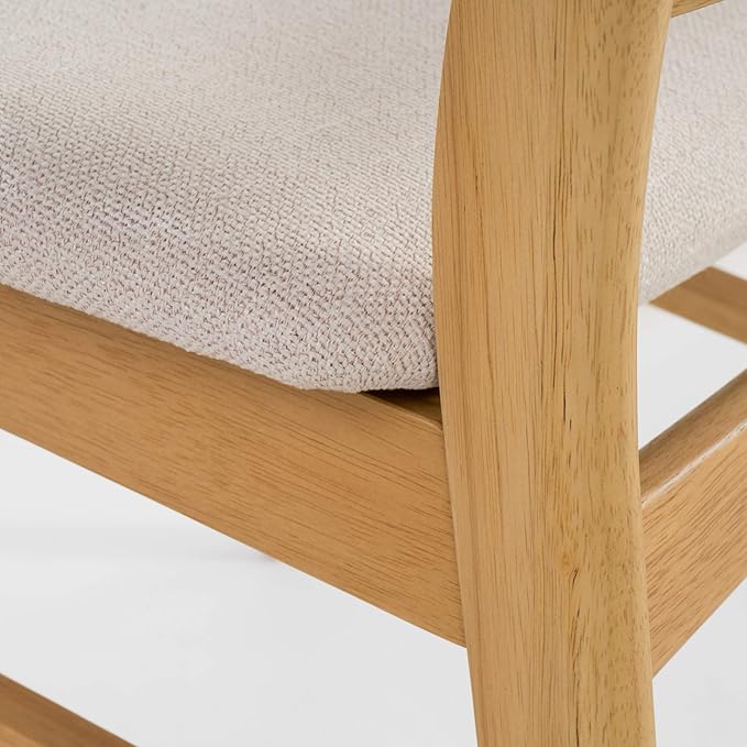 Christopher Knight Home Idalia Curved Leg Rectangular Dining Set, 5-Pcs Set, Natural Oak / Light Beige - LeafyLoom