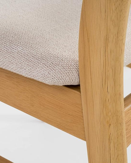 Christopher Knight Home Idalia Dining Chairs, 2-Pcs Set, Light Beige / Oak Finish - LeafyLoom