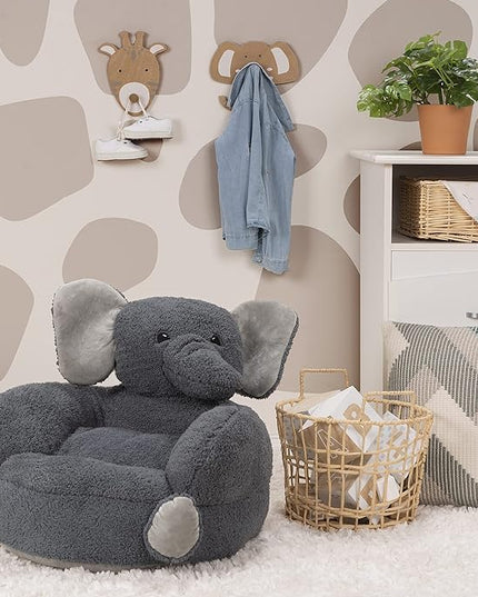 Trend Lab Elephant Toddler Chair Plush Character Kids Chair Comfy Furniture Pillow Chair for Boys and Girls, 21 x 19 x 19 inches - LeafyLoom
