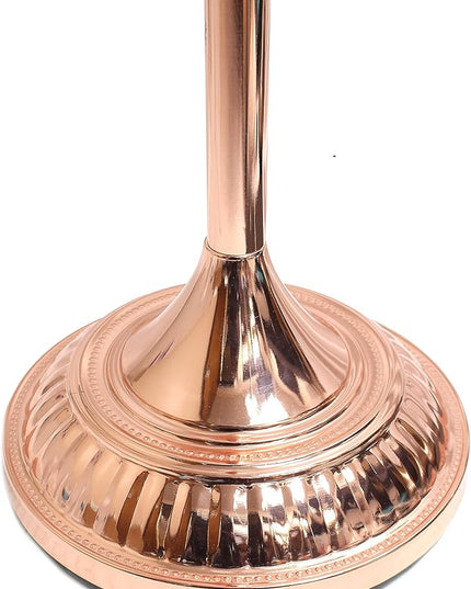 Elegant Designs LF2001-RGD 1 Light Torchiere Marbleized White Glass Shade Floor Lamp, Rose Gold - LeafyLoom