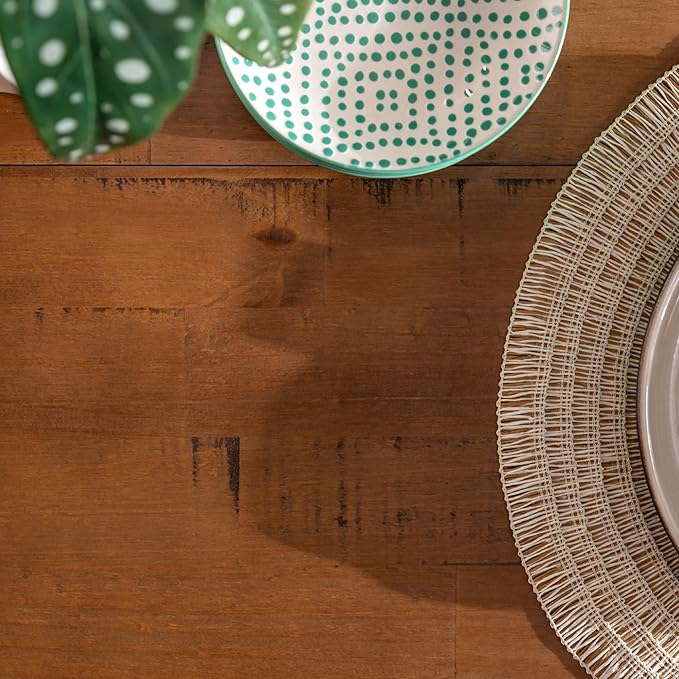 Walker Edison Andre Modern Solid Wood Dining Table, 72 Inch, Rustic Oak - LeafyLoom