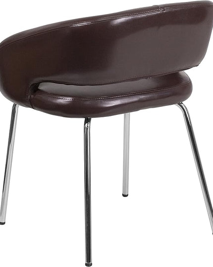 Flash Furniture Fusion Series Contemporary Brown LeatherSoft Side Reception Chair - LeafyLoom