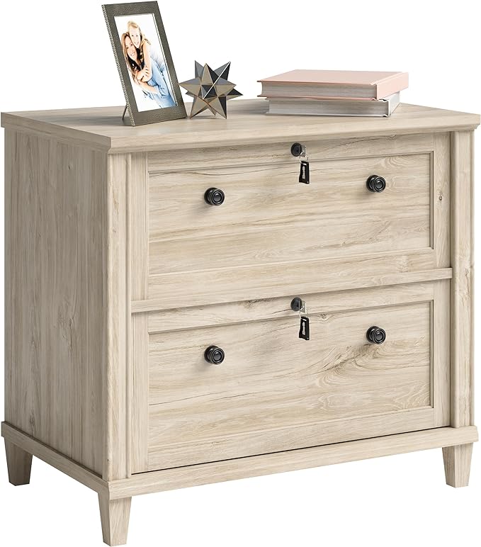 Sauder Hammond Lateral File, L: 32.87" x W: 20.55" x H: 30.0", Chalk Oak Finish - LeafyLoom