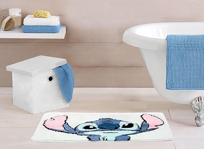 Jay Franco Disney Lilo & Stitch Floral Fun Tufted Polyester Bath Rug, Kids Bath (Official Disney Product) - LeafyLoom