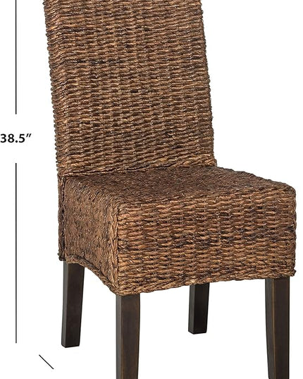 Safavieh Home Collection Avita Brown Wicker 18-inch Dining Chair (Set of 2) - LeafyLoom