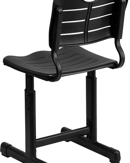 Flash Furniture Nila Set of 6 Adjustable Height Black Student Chairs with Black Pedestal Frames - LeafyLoom