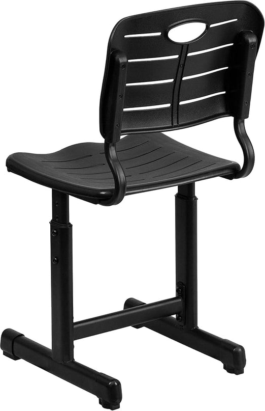 Flash Furniture Nila Set of 12 Adjustable Height Black Student Chair with Black Pedestal Frames - LeafyLoom