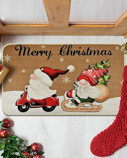 Vanleonet Merry Christmas Gnome Door Mat, Christmas Welcome Decorative Doormat,Winter Xmas Holiday Front Porch Rugs, Outdoor Indoor Entrance Doormat, Front Door Mats Floor Mat, 29 x 17 Inch Vanleonet