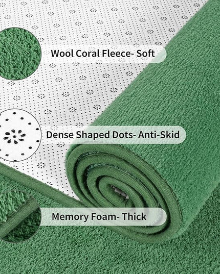 Area Rugs for Bedroom Living Room, 6x9 Green Super Soft Comfy Thickened Memory-Foam Indoor Carpets, Modern Aesthetic Minimalist Carpet for Boys Girls Adults Apartment Nursery Home Décor - LeafyLoom