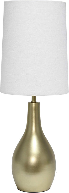 Simple Designs LT3303-GLD Tear Drop Table Lamp, Gold - LeafyLoom