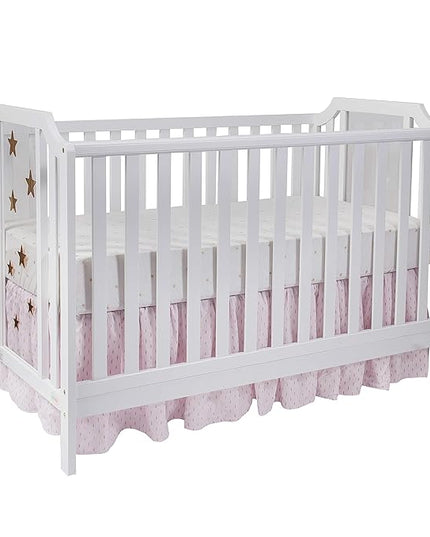 Suite Bebe Celeste 3 in 1 Convertible Island Crib, Wood and Acrylic, White - LeafyLoom