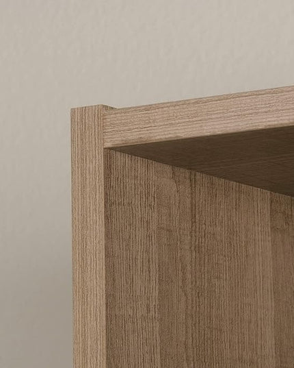 Sauder Beginnings Bookcase With Doors/ Book shelf, Summer Oak finish - LeafyLoom