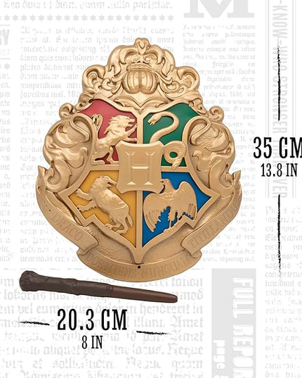 Paladone - Harry Potter - Hogwarts Crest - Lamp with Control Wands Black - LeafyLoom
