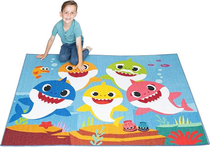 Franco Kids Room Non Slip Area Rug, 69 in x 52 in, Baby Shark - LeafyLoom