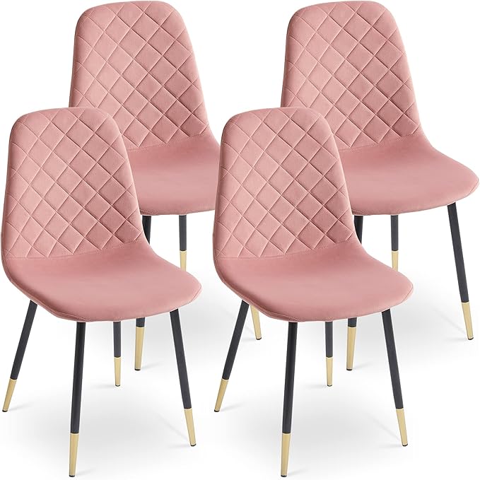 NicBex Haerin-SD-00334-LWJ Dining Chairs, 20.9"x17.5"x34.7", Pink - LeafyLoom