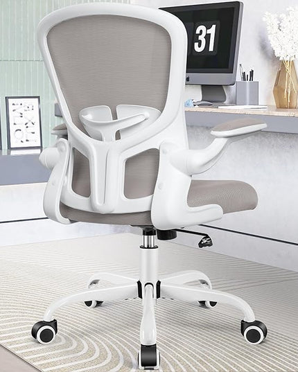 FelixKing Office Chair, Ergonomic Desk Chairs with Wheels Home Mesh Chair Adjustable Lumbar Support and Height, Ergo Chair for Working Gaming Use (Gray) - LeafyLoom