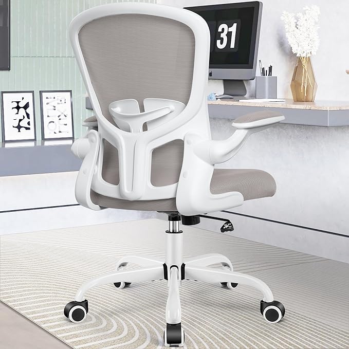FelixKing Office Chair, Ergonomic Desk Chairs with Wheels Home Mesh Chair Adjustable Lumbar Support and Height, Ergo Chair for Working Gaming Use (Gray) - LeafyLoom