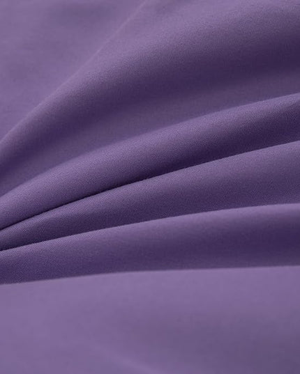 Purple Comforter Set Full Size, Light Purple Boho Ruffle Bedding Set, 3Pcs Kids Girls Full Size Bedding Sets for All Season - LeafyLoom