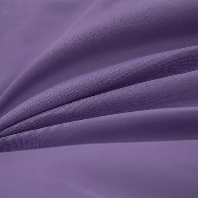 Purple Comforter Set Full Size, Light Purple Boho Ruffle Bedding Set, 3Pcs Kids Girls Full Size Bedding Sets for All Season - LeafyLoom