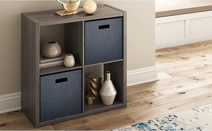 ClosetMaid 4550 Decorative Open Back 4-Cube Storage Organizer, Bleached Walnut - LeafyLoom