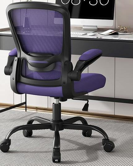 Office Chair, Ergonomic Desk Chair with Adjustable Lumbar Support, High Back Mesh Computer Chair with Flip-up Armrests-BIFMA Passed Task Chairs, Executive Chair for Home Office - LeafyLoom