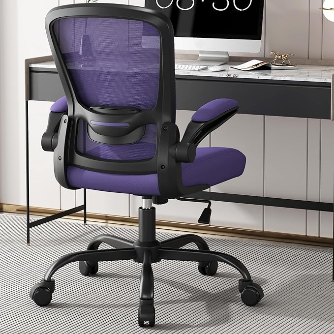 Office Chair, Ergonomic Desk Chair with Adjustable Lumbar Support, High Back Mesh Computer Chair with Flip-up Armrests-BIFMA Passed Task Chairs, Executive Chair for Home Office - LeafyLoom