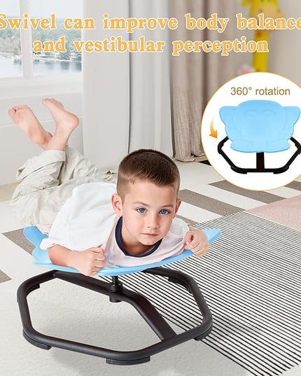 Spinning Chair for Autistic Kids Sit and Spin Chair for Kids Swivel Sensory Chair Elephant Spinning Seat Autism Sensory Chair Items for Sensory Room Training Balance Body Coordination - LeafyLoom