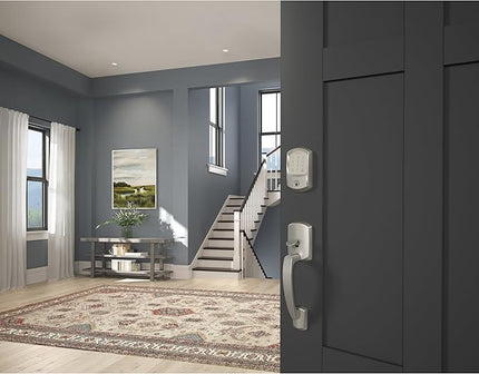 Schlage Encode Smart WiFi Deadbolt Lock for Front Door - Keyless Entry with App or Touchscreen - Works with Alexa, Apple HomeKit, Hey Google, & Airbnb - Create Codes for Guests - Satin Nickel Silver SchlageLockCompany