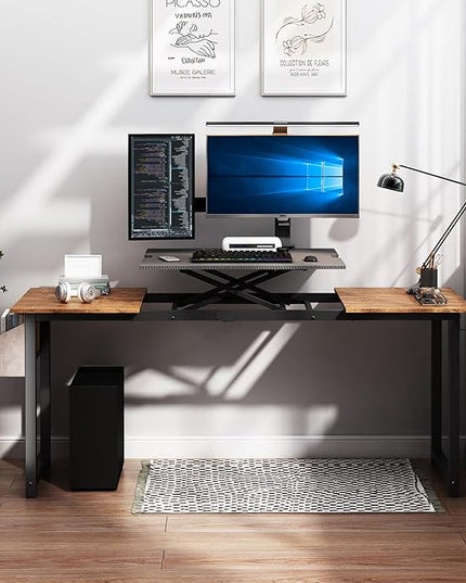Adjustable Height Standing Desk Whole Piece 71x23 Inch Desktop Home Office Computer Workstation Sit Stand up Desk(71inch)… - LeafyLoom