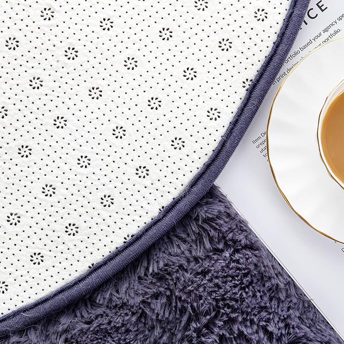Noahas Ultra Soft Fluffy Bedroom Rugs Kids Room Carpet Modern Shaggy Area Rugs Home Decor 2.6' X 5.3', Taro Purple - LeafyLoom