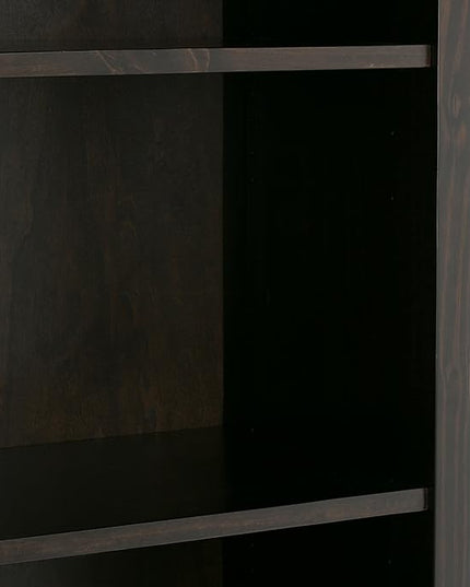 SIMPLIHOME Amherst SOLID WOOD 30 Inch Transitional 5 Shelf Bookcase in Hickory Brown, For the Living Room, Study Room and Office - LeafyLoom