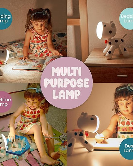 Spotlights: The Original, Cute, LED Dog lamp: Kids Desk lamp, Kids Night lamp, Kids Reading lamp, Nursery lamp, Dorm lamp. Great Gift idea for Dog Lovers. Add Spots or Leave White - LeafyLoom