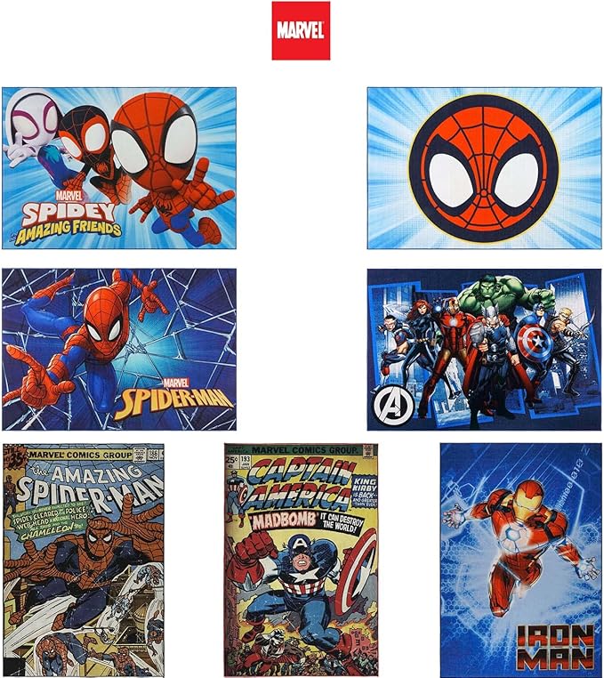 Gertmenian Kids Playroom & Game Room Carpet | Marvel Spidey and Amazing Friends Childrens Rug | Kids Home Decor, Perfect Area Rug for Boys & Girls Playroom, Bedroom | 54x78 Large, Cyan Blue, 19431 - LeafyLoom