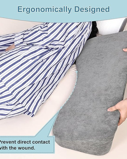 TANYOO Long Wedge Pillow for After Surgery Curved Shaped Turning Wedge Pillow for Side Sleeping Bedridden Patient Products to Prevent Bed Sore and Improve Healing Process No-Slip Bottom Height 7.5 in - LeafyLoom