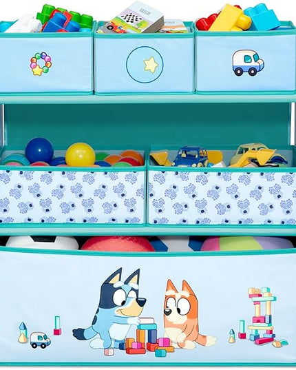 Delta Children - Bluey Design & Store 6 Bin Toy Storage Organizer - Greenguard Gold Certified, Blue - LeafyLoom